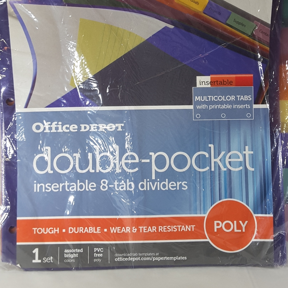Office Depot Brand 8-Tab Dual-Pocket